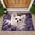 White Long-Haired Chihuahua Amid Purple Lavender Blooms for Pet-Loving Home Entryways Doormat - 1