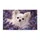 White Long-Haired Chihuahua Amid Purple Lavender Blooms for Pet-Loving Home Entryways Doormat - 6