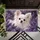 White Long-Haired Chihuahua Amid Purple Lavender Blooms for Pet-Loving Home Entryways Doormat - 5