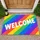Rainbow Stripe Welcome Art for Cheerful Home Entrances and Everyday Living Doormat - 1