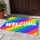 Rainbow Stripe Welcome Art for Cheerful Home Entrances and Everyday Living Doormat - 4