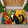 Colorful Black Cat with Flowers for Cheerful Pet-Loving Homes and Cozy Interiors Doormat - 1