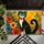 Colorful Black Cat with Flowers for Cheerful Pet-Loving Homes and Cozy Interiors Doormat - 5