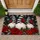 Three Christmas Gnomes with Red Roses for a Cozy Winter Holiday Entryway Welcome Doormat - 1
