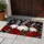Three Christmas Gnomes with Red Roses for a Cozy Winter Holiday Entryway Welcome Doormat - 4
