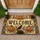 Vintage Halloween Pumpkins, Raven and Black Cats for a Welcoming Seasonal Entryway Doormat - 1