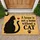 Black Cat Silhouette and Red Heart for Cozy Cat Lover Homes and Pet-Friendly Living Doormat - 1