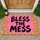Bless The Mess Pink Smiley Border Accent For Cheerful, Playful Everyday Entryways At Home Doormat - 1