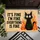 Black Cat In Flames With Wry Humor For Cat Lovers And Quirky Home Entryway Style Doormat - 5