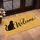 Black Cat Silhouette Welcome Lettering for Pet Lovers and Cozy Farmhouse Home Entryways Doormat - 2