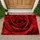 Deep Red Rose Close-Up For Romantic Valentine Home Decor And Thoughtful Seasonal Gifting Doormat - 1
