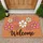 Pink And White Daisy Welcome Floral Greeting for Fresh, Cheerful Home Entryway Style Doormat - 1