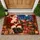 Santa Claus and Elves at Christmas Eve, Moonlit Holiday Cheer for Families Doormat - 1