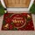 Red Gold Christmas Bells and Holly for a Warm Festive Holiday Home Entryway Celebration Doormat - 1