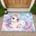 Pastel Rainbow Unicorn for Whimsical Fantasy Home Decor in Kids’ Rooms and Nurseries Doormat - 1