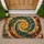 Earth Tone Spiral Mosaic for Boho Entryway Style and Warm Eclectic Home Interiors Doormat - 1
