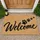 Black Welcome Lettering with Dog Paw Prints for a Warm, Pet-Friendly Home Entryway Doormat - 1