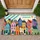 Colorful Geometric Town Houses for Cheerful Everyday Home Entryways and Cozy Living Spaces Doormat - 1