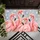 Pink Flamingo Winter Gathering for Whimsical Christmas Seasonal Home Decor Doormat - 5