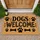 Dogs Welcome Paw Prints and Bones for Pet-Loving Homes, Entryways and Dog Owners Doormat - 1