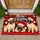 Three Santa Hat Pugs with Merry Christmas for a Cheerful Holiday Home Celebration Doormat - 1