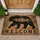 Black Bear Mountain Forest Welcome for Rustic Cabin Entry and Wilderness Lodge Doormat - 1