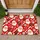 Santa Faces, Candy Canes and Snowflakes for Cheerful Christmas Holiday Decorating Doormat - 1