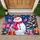 Pink Scarf Snowman with Christmas Tree for Cheerful Holiday Season Family Gatherings Doormat - 1
