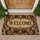 Vintage Brown Baroque Scrollwork Welcome for a Warm European Entryway Doormat - 1