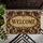 Vintage Brown Baroque Scrollwork Welcome for a Warm European Entryway Doormat - 5