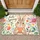 Cute Rabbit and Wildflower Hello Spring Greeting for a Cheerful Seasonal Home Entryway Doormat - 1
