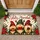 Three Christmas Gnomes in Plaid Hats for Feliz Navidad Holiday Gathering Cheer Doormat - 1