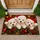 Three Santa Hat Puppies With Berries for Cozy Christmas Holiday Cheer Doormat - 1