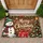 Snowman and Merry Christmas Rustic Holiday Scene for a Cheerful Seasonal Entryway Doormat - 1