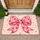 Pink Polka Dot Bow for Sweet Cottage Style Entryways and Cheerful Everyday Home Decor Doormat - 1
