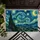 Swirling Teal Night Sky And Cypress Trees For A Calm, Artful Home Entryway Accent Doormat - 5
