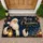 Classic Santa And Holly Christmas Greeting For A Cozy Festive Winter Holiday Home Doormat - 1