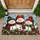 Three Snowmen with Pine and Berries for Cozy Christmas Entryway Holiday Cheer Doormat - 1