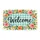 Teal Gingham Welcome With Watercolor Blooms for Cheerful Farmhouse Entryway Decor Doormat - 6