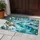 Turquoise Winter Forest Snow Scene With Gold Ornaments For A Magical Christmas Home Doormat - 4