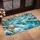 Turquoise Winter Forest Snow Scene With Gold Ornaments For A Magical Christmas Home Doormat - 2