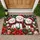 Three Snowmen with Poinsettias for a Cozy Christmas Holiday Home Entryway Cheer Doormat - 1