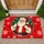Cheerful Santa-Clad Holiday Reveler With Snowflakes For Festive Christmas Home Decor Doormat - 1