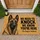 Belgian Malinois Portrait with Bold Door Greeting for Dog-Loving Homes and Families Doormat - 1