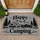 Happy Camping Camper Trailer And Pine Trees For Rustic Outdoor Adventure Enthusiasts Doormat - 1