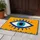 Cobalt Blue Eye Symbol with Folk Art Border for a Bold Colorful Entryway Home Doormat - 4