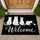 Four Cat Silhouettes and Little Mouse for a Charming Pet-Loving Home Entryway Gift Doormat - 1