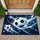 Dynamic Soccer Ball Splash in Midnight Blue for Game Day Fans and Young Athletes Doormat - 1