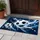 Dynamic Soccer Ball Splash in Midnight Blue for Game Day Fans and Young Athletes Doormat - 4