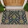 Vintage Navy And Gold Floral Medallions For Elegant Entryway And Classic Home Decor Doormat - 1